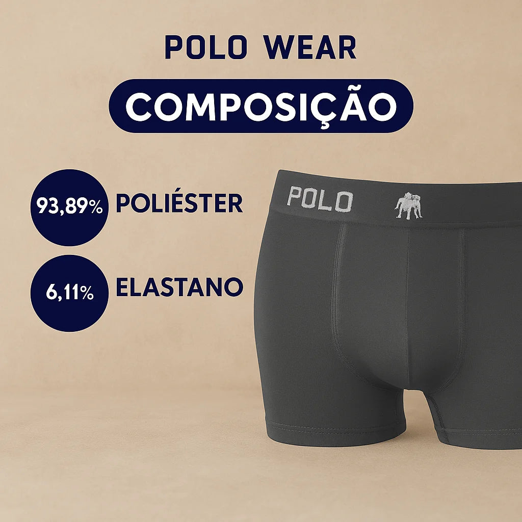 Kit 8 Cuecas Boxer Masculinas Polo Wear em Microfibra – Conforto e Respirabilidade
