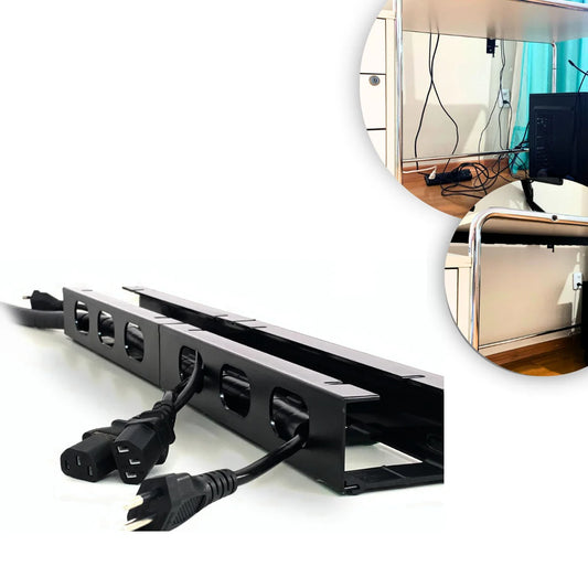 Kit Organizador de Cabos com Trilho – 1 Metro