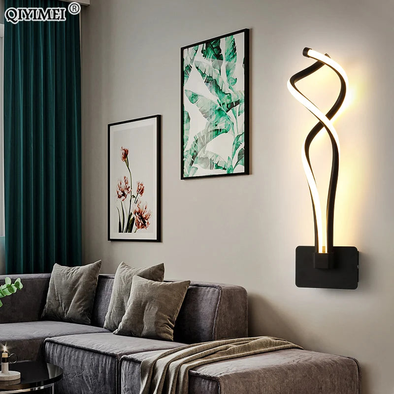 Arandela Minimalista Moderna LED – Preto/Branco
