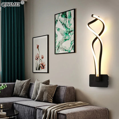 Arandela Minimalista Moderna LED – Preto/Branco