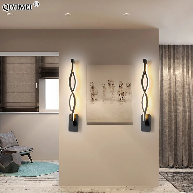 Arandela Minimalista Moderna LED – Preto/Branco