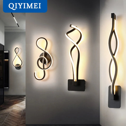 Arandela Minimalista Moderna LED – Preto/Branco