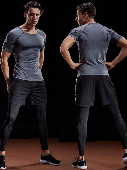 Camiseta de Compressão Masculina 2025 – Secagem Rápida, Elástica