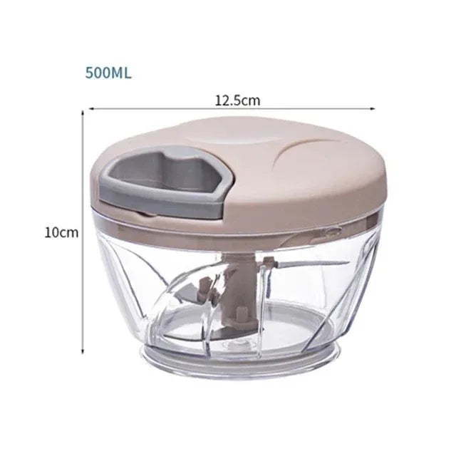 Picador Manual de Alho 500ml ou 900ml – Cortador de Alimentos em Aço Inox e Plástico