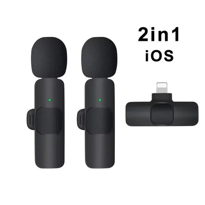 Microfone de lapela sem fio com cancelamento de ruído para streaming