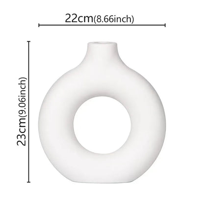 Vaso Decorativo Minimalista em Forma de Donut – Estilo Moderno