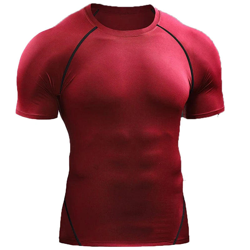 Camiseta de Compressão Masculina 2025 – Secagem Rápida, Elástica