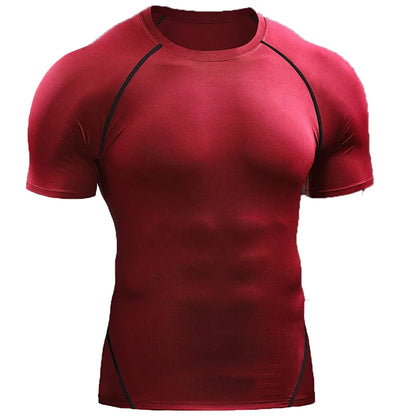 Camiseta de Compressão Masculina 2025 – Secagem Rápida, Elástica