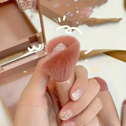 Kit de Pincéis de Maquiagem Portáteis – 5 Peças com Estojo Compacto e Espelho