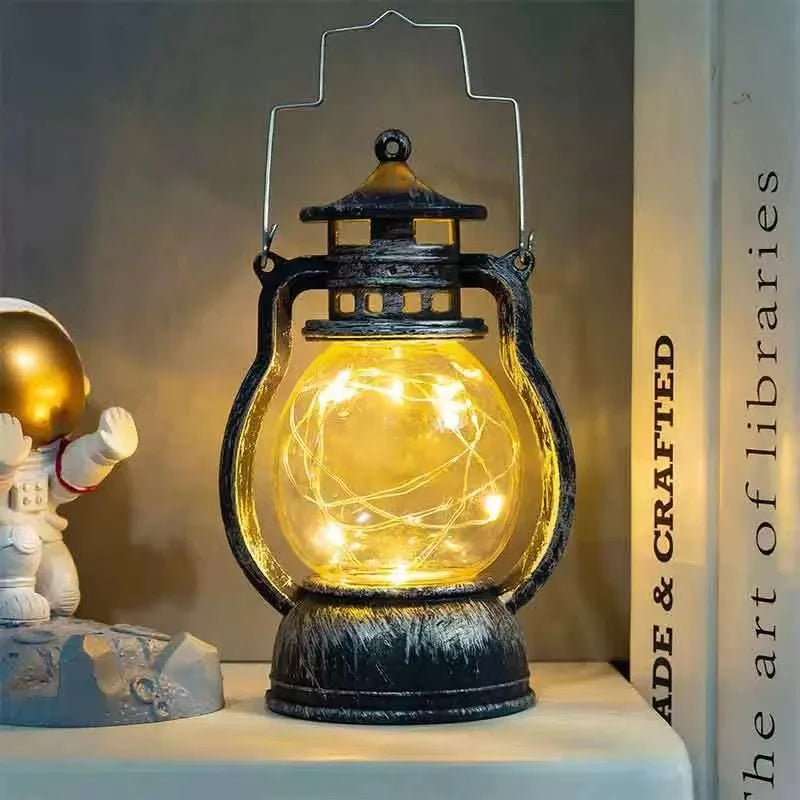 Castiçal Retro em Forma de Lampião – Iluminação Decorativa LED