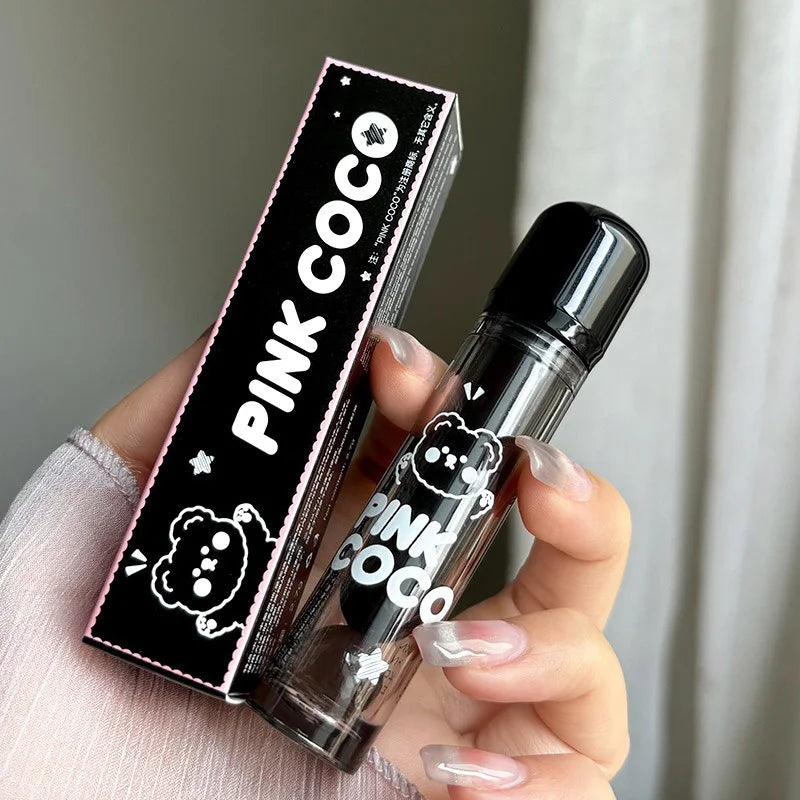 PINKCOCO Bear Doodle Mirror Lip Glaze – Gloss Labial de Brilho Espelhado