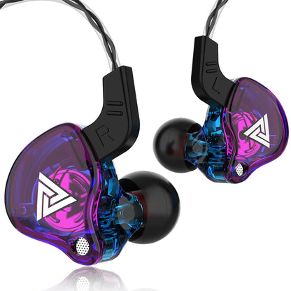 QKZ AK6 – Fone In-Ear Profissional com 6 Drivers Dinâmicos, Áudio Hi-Fi, Graves Poderosos e Microfone Integrado