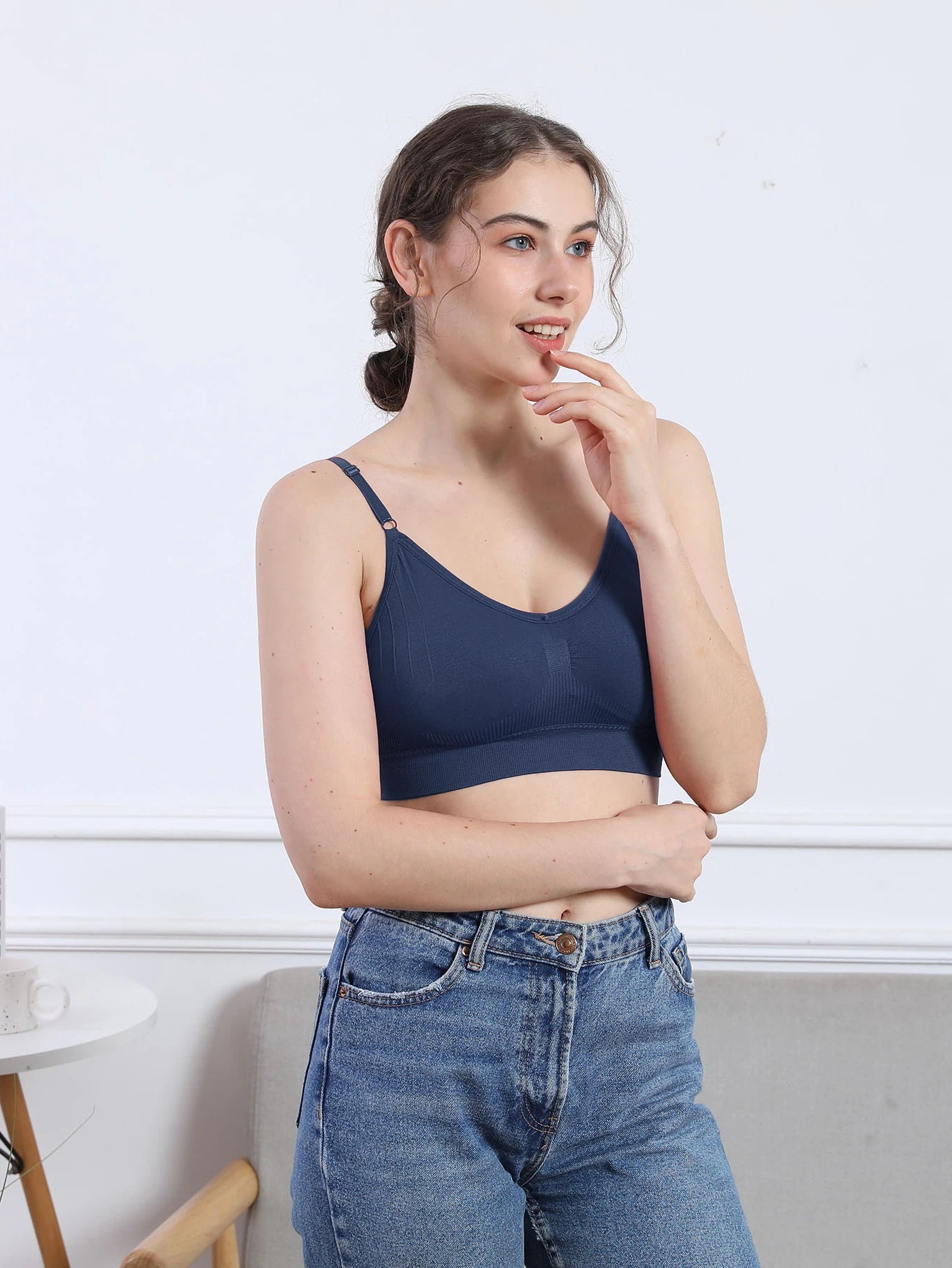 Top Feminino Cropped Lingerie Sexy com Sustentação – Sutiã Estilo Esportivo