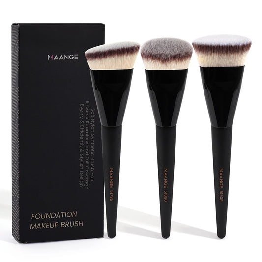 Kit de Pincéis de Maquiagem MAANGE – 3 Peças com Estojo