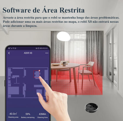 ABIR X8 Robô Aspirador de Pó Inteligente