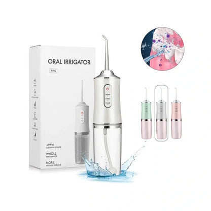 Irrigador Oral Portátil com 1 Bico, 3 Modos de Jato, Recarregável USB – 220ml