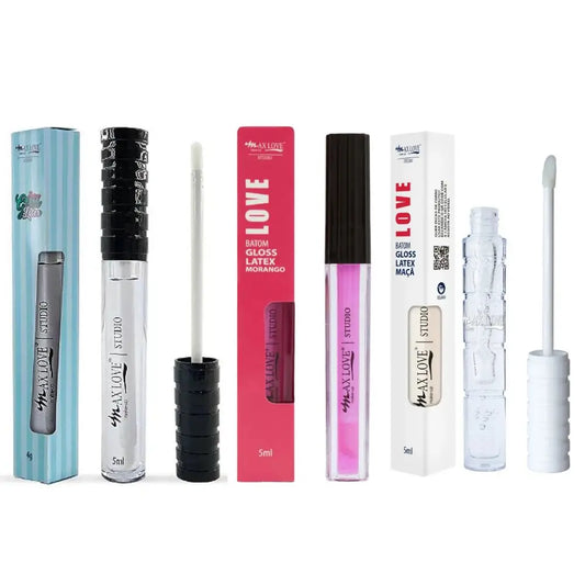 Kit com 3 Gloss Labial Latex Max Love