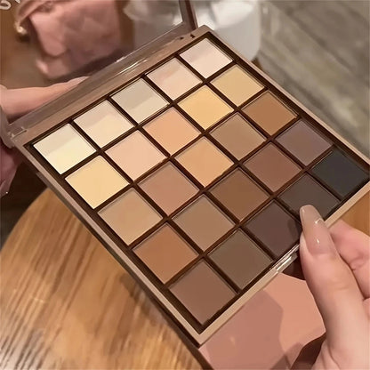 Paleta de Sombras 25 Cores – Tons Neutros de Marrom e Cinza Café/Chocolate