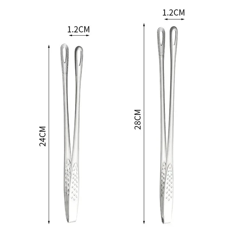 Pinça de Cozinha em Aço Inoxidável – Ideal para Churrasco, Grelhados e Serviço de Alimentos – 24cm ou 28cm
