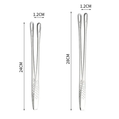 Pinça de Cozinha em Aço Inoxidável – Ideal para Churrasco, Grelhados e Serviço de Alimentos – 24cm ou 28cm