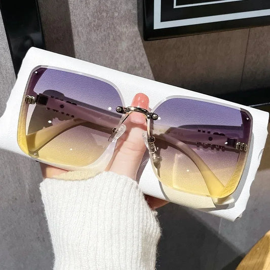 Óculos de Sol Feminino Oversized Quadrado – Estilo Vintage Luxuoso