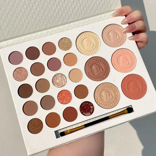 Paleta de Sombras 26 Cores – Matte, Iluminador e Blush
