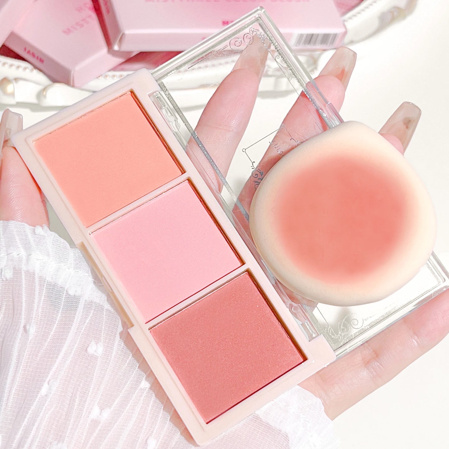 Blush Tricolor HISYI – Acabamento Matte, Longa Duração