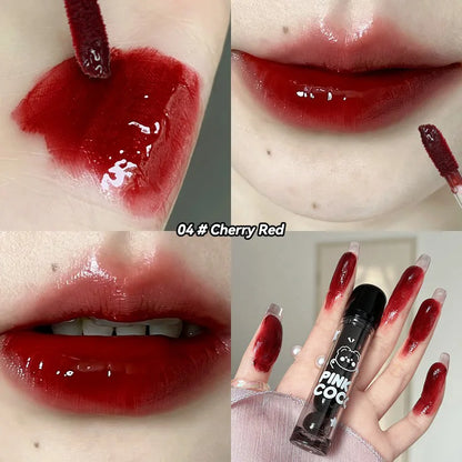 PINKCOCO Bear Doodle Mirror Lip Glaze – Gloss Labial de Brilho Espelhado