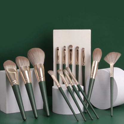 Kit de 14 Pincéis de Maquiagem – Macios, Fluffy e Multifuncionais