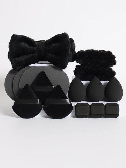 Kit 15 Peças – Esponjas de Maquiagem, Faixa de Cabelo e Pulseiras Removedoras de Água