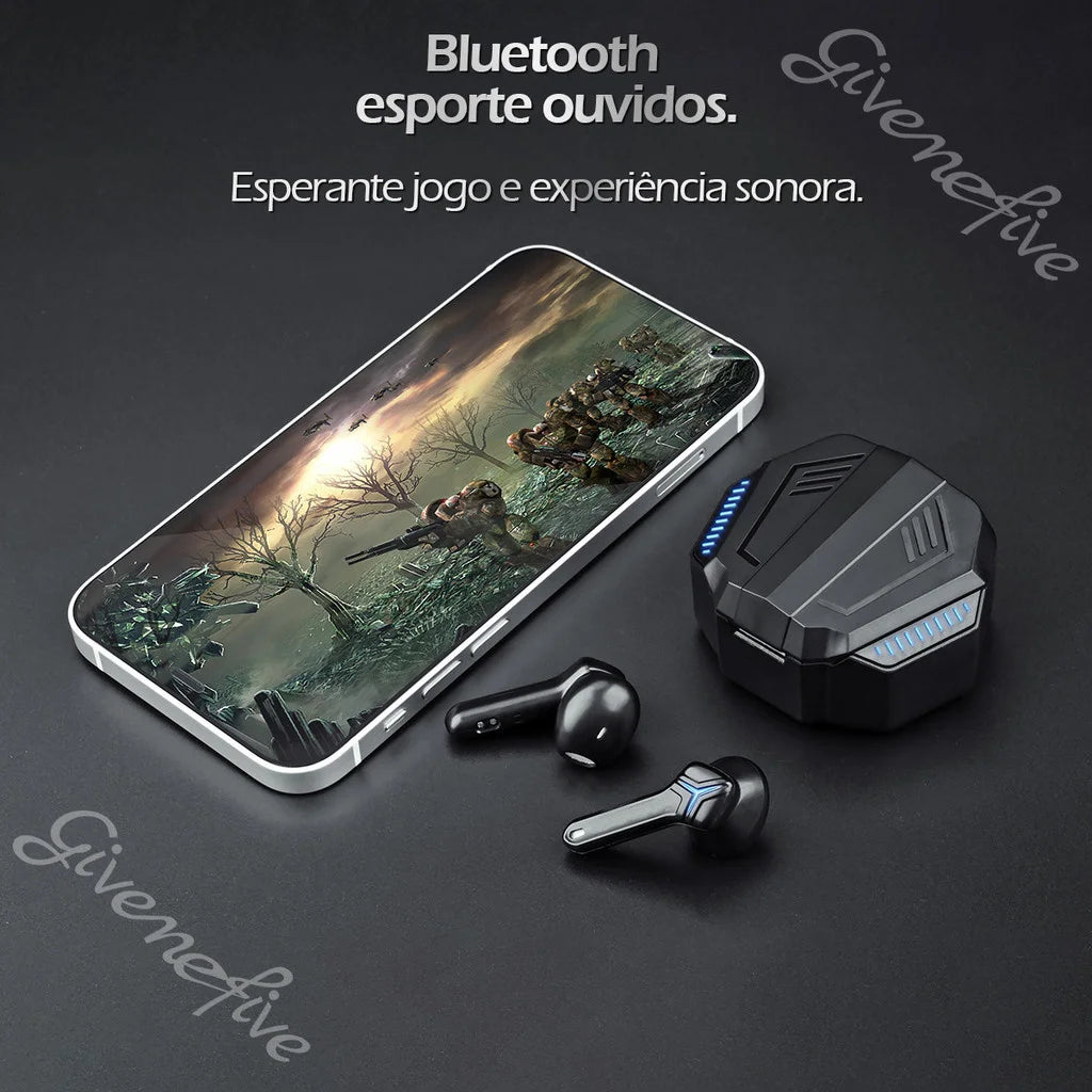 TWS Pro60 Fone Bluetooth 5.1 – À Prova d’Água, com Redução de Ruído e Microfone