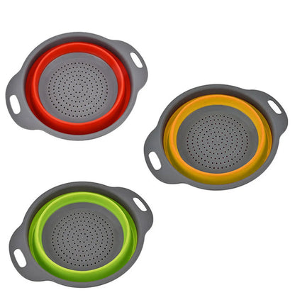 Cesto Escorredor Dobrável de Silicone para Frutas e Legumes