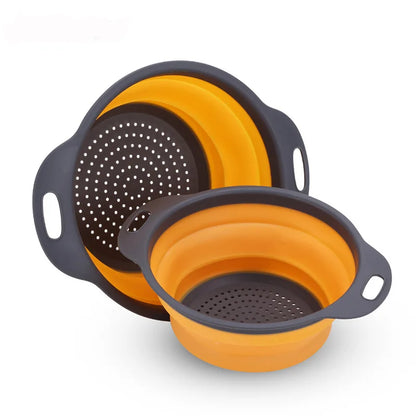Cesto Escorredor Dobrável de Silicone para Frutas e Legumes