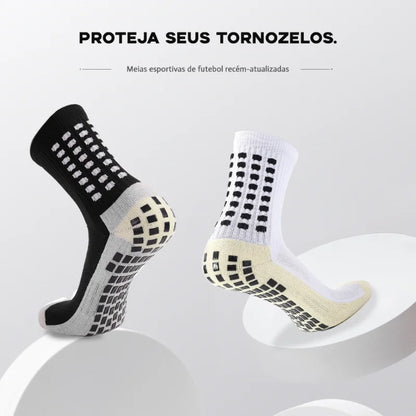 Meias Masculinas de Futebol Antiderrapantes – Cano Médio (Tamanho 40–46)