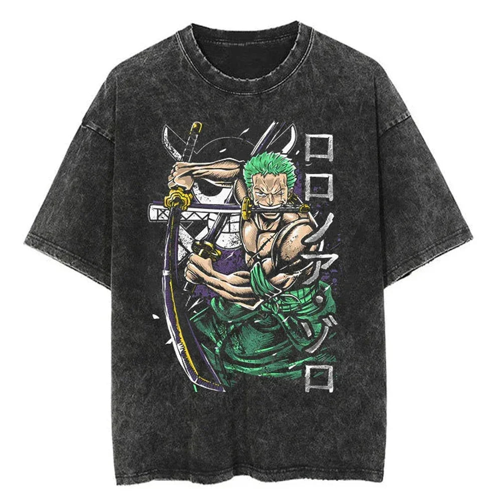 Camiseta Unissex Oversized Estilo Harajuku – Estampa One Piece