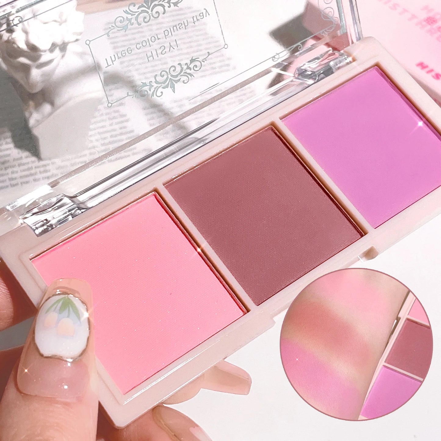 Blush Tricolor HISYI – Acabamento Matte, Longa Duração
