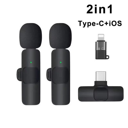 Microfone de lapela sem fio com cancelamento de ruído para streaming