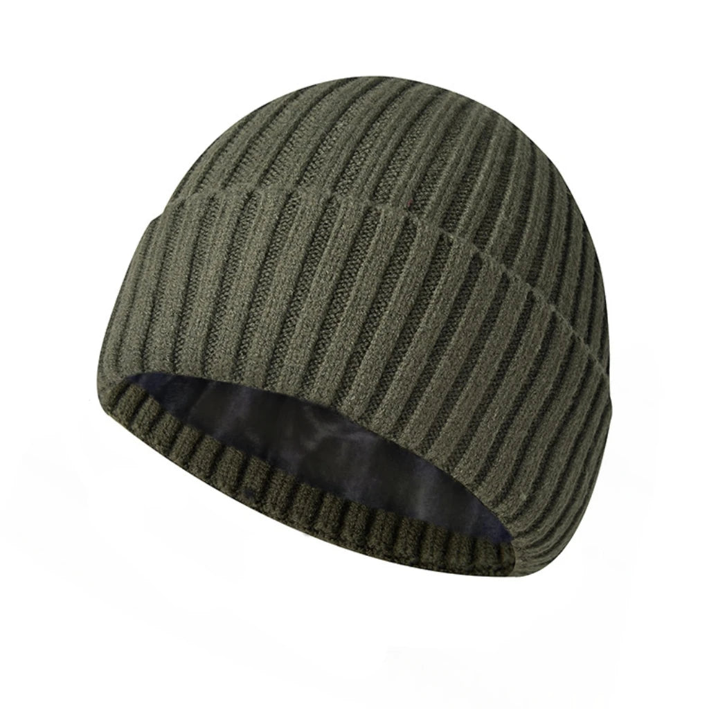 Touca de Lã Grossa com Forro Interno de Veludo – Gorro Unissex para Inverno