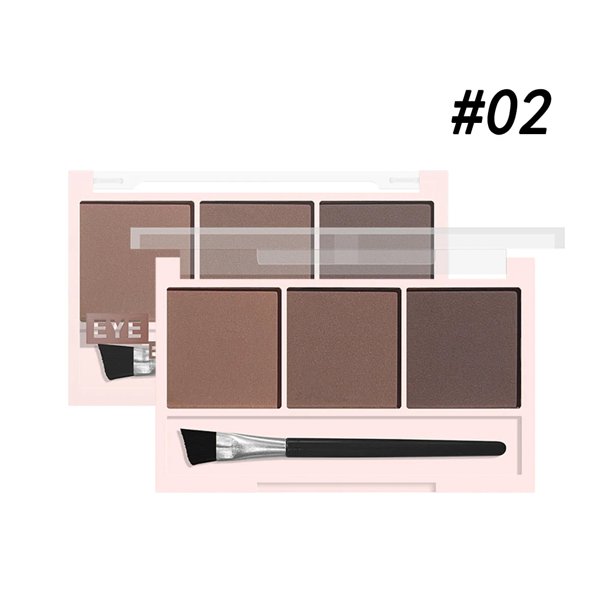 Kit de Sombra para Sobrancelhas 3 Cores com Pincel – Definição Natural e de Longa Duração