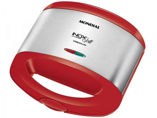 Sanduicheira e Grill 2 em 1 Mondial Premium S-19 – 800W | Vermelha e Inox - 220V