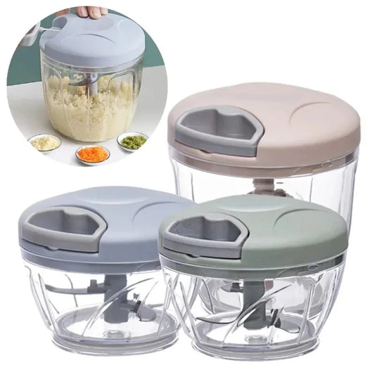 Picador Manual de Alho 500ml ou 900ml – Cortador de Alimentos em Aço Inox e Plástico