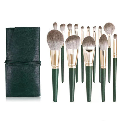 Kit de 14 Pincéis de Maquiagem – Macios, Fluffy e Multifuncionais