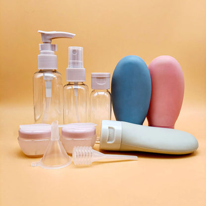 Kit de Frascos de Viagem Portáteis para Cosméticos – Recipientes Recarregáveis
