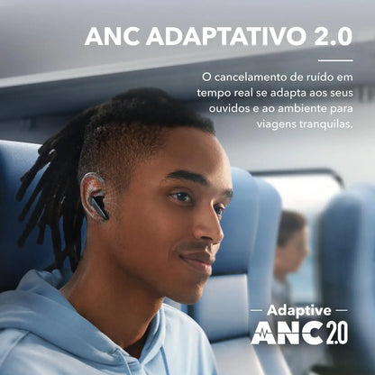 Fones de Ouvido Anker Bluetooth com Cancelamento Ativo de Ruído - Intra-auricular com Estojo de Carga