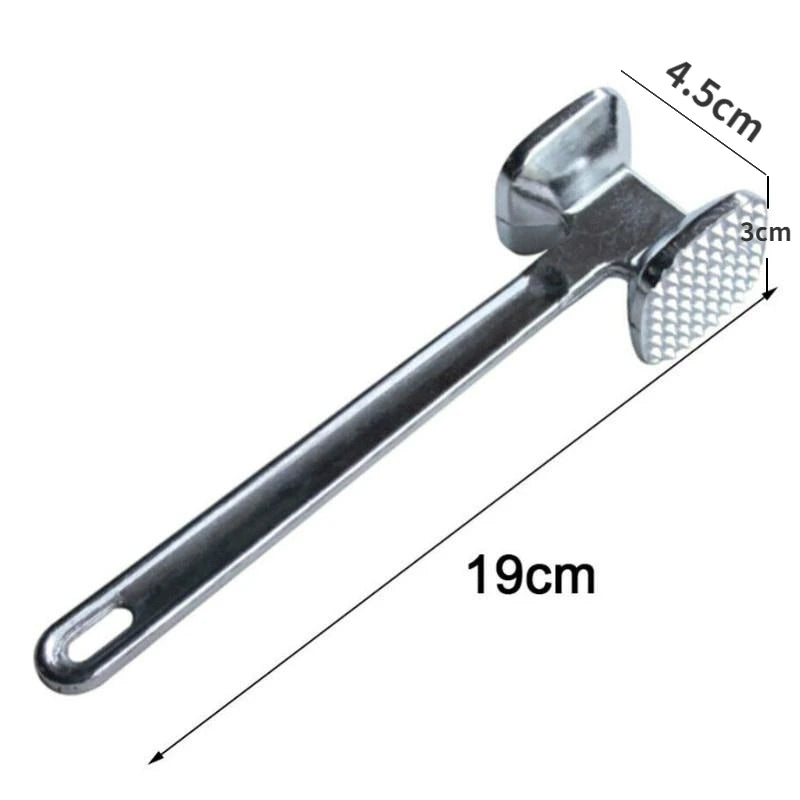Martelo Amaciante de Carne Inox – Ferramenta Manual para Bife, Frango, Porco