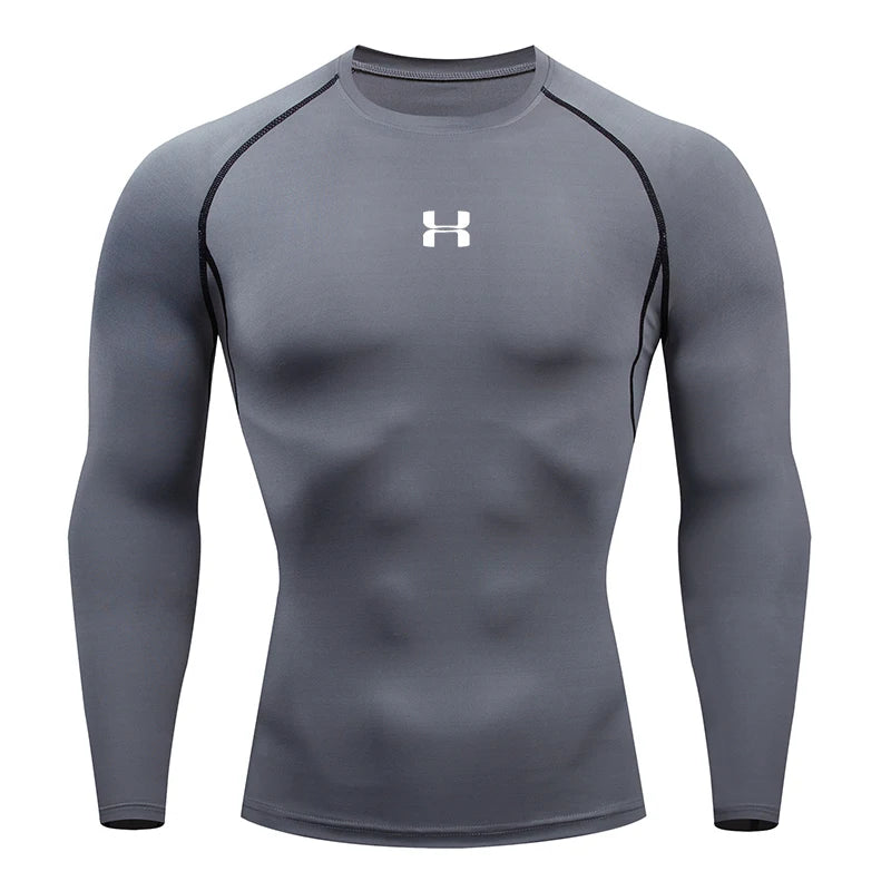 Camiseta de Compressão Masculina Manga Longa – Esportiva, Fitness