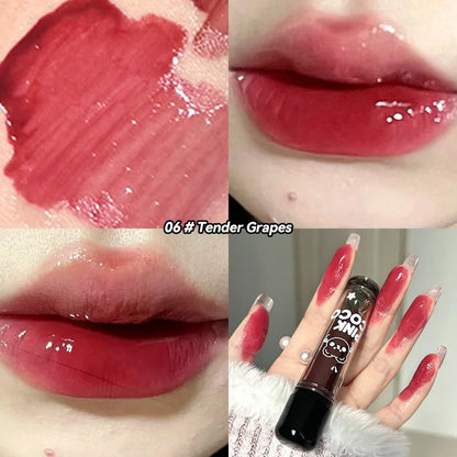 PINKCOCO Bear Doodle Mirror Lip Glaze – Gloss Labial de Brilho Espelhado