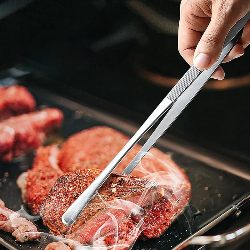 Pinça de Cozinha Extra Longa em Aço Inox