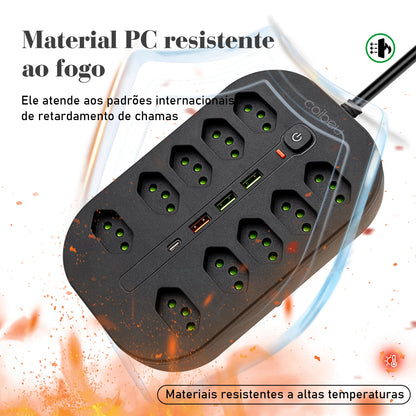 Extensão Elétrica COIBEU com Chave Geral e Proteção contra Sobrecarga – 2m (Plugue Europeu)