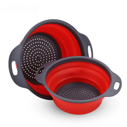 Cesto Escorredor Dobrável de Silicone para Frutas e Legumes
